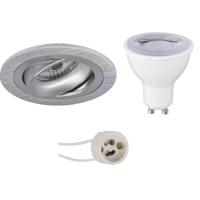 Dimbare Inbouw LED Spot Set GU10 - Mat Zilver - 6W Warm Wit 3000K