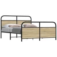 Bedframe zonder matras metaal sonoma eikenkleurig 150x200 cm