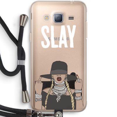 Slay All Day: Samsung Galaxy J3 (2016) Transparant Hoesje met koord