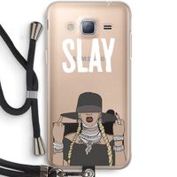 Slay All Day: Samsung Galaxy J3 (2016) Transparant Hoesje met koord