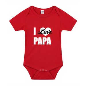 I love papa cadeau baby rompertje rood jongen/meisje 92 (18-24 maanden)  -