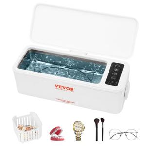 VEVOR Ultrasoonreiniger Ultrasoon roestvrij staalreiniger 15-20 W, 470 ml Ultrasoonreiniger met digitaal display, Wit Vier beschikbare modellen voor sieraden, brillen, horloges, enz.