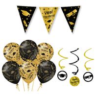 Paperdreams Geslaagd thema party versiering set You did it - Vlaggenlijn/hang deco/12x ballonnen - Feestpakketten - thumbnail