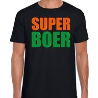 Super boer fun tekst t-shirt zwart heren - thumbnail