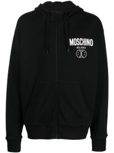 Moschino hoodie en coton à logo imprimé - Noir