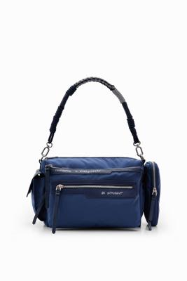 Middelgrote nylon tas met vakken - BLUE - U