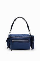 Middelgrote nylon tas met vakken - BLUE - U