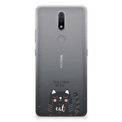 Nokia 2.4 Telefoonhoesje met Naam Cat Good Day Nokia 2.4 Telefoonhoesje met Naam Cat Good Day