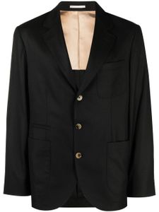 Brunello Cucinelli blazer en laine à simple boutonnage - Noir