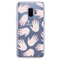 Hands pink: Samsung Galaxy S9 Plus Transparant Hoesje - thumbnail