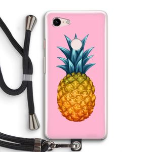 Grote ananas: Pixel 3 Transparant Hoesje met koord