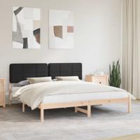 Bedframe met Gevoerd Hoofdgedeelte Zwart 180 x 200 cm