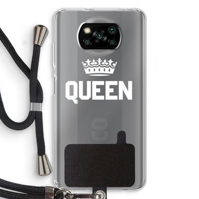 Queen zwart: Xiaomi Poco X3 NFC Transparant Hoesje met koord