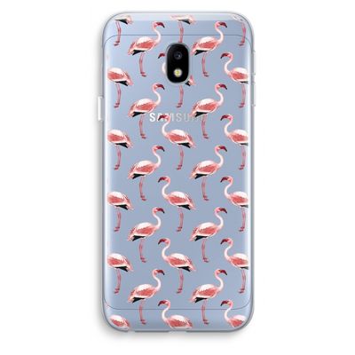Flamingoprint groen: Samsung Galaxy J3 (2017) Transparant Hoesje