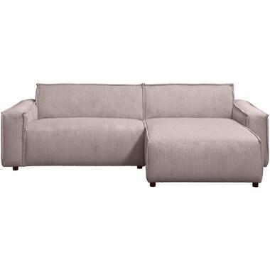 Hoekbank Brooklyn met chaise longue rechts - Soop - roze - Leen Bakker