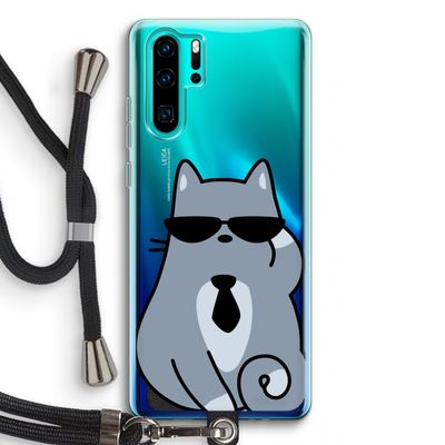 Cool cat: Huawei P30 Pro Transparant Hoesje met koord