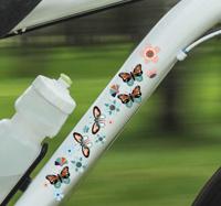 Sticker voor fiets vlinders en bloemen