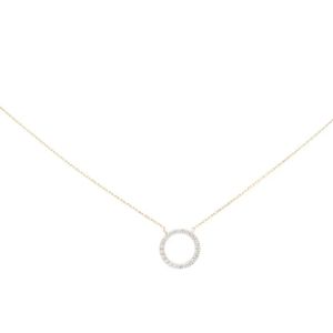 Glow 202.0675.45 Ketting Rondje geelgoud-zirconia wit 42,5-45 cm