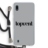 Topvent Grijs Zwart: Samsung Galaxy A10 Transparant Hoesje met koord