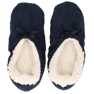 Apollo - Dames Ballerina winter sloffen/pantoffels - marine blauw - maat 37-39 - laag model