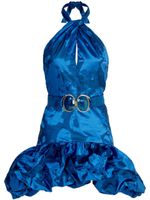 Silvia Tcherassi robe courte Rea en satin à volants - Bleu - thumbnail