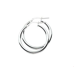 TFT Oorringen zilver ronde buis 25 X 2,5 mm