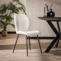 LifestyleFurn Eetkamerstoel 'Taneeka' Bouclé, kleur Wit