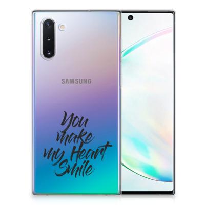 Samsung Galaxy Note 10 | Siliconen hoesje | met naam Heart Smile Samsung Galaxy Note 10 | Siliconen hoesje | met naam Heart Smile