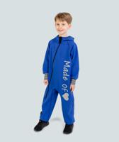 Waterproof Softshell Overall Comfy Blue Striped Cuffs Jumpsuit - thumbnail