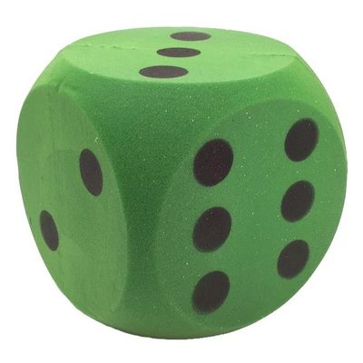 Sinterklaasspel grote foam dobbelsteen groen 16 x 16 cm