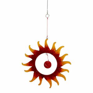 Hangende Decoratie Zon Rood-Geel (29 x 20 x 1 cm)