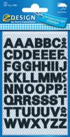 Avery Etiketten, letters A-Z, 2 blad, zwart, waterbestendige folie - thumbnail