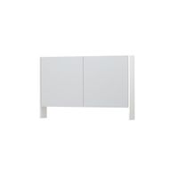 INK SPK3 Spiegelkast - 120x14x74cm - 2 deuren - dubbelzijdige Spiegel - open planchet - schakelaar en stopcontact - MDF lak wit hoogglans 1110256
