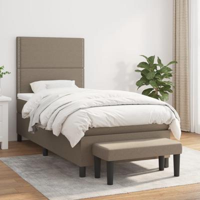 Boxspring met matras stof taupe 100x200 cm