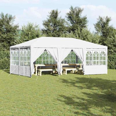 Partytent met 10 zijwanden in het wit 6x4 m PE