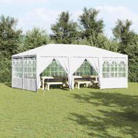 Partytent met 10 zijwanden in het wit 6x4 m PE