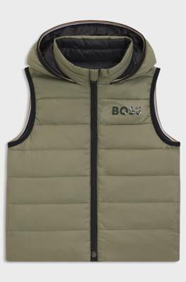 Hugo Boss Reversible Bodywarmer Kids Donkergroen - Maat 140 - Kleur: Donkergroen | Soccerfanshop