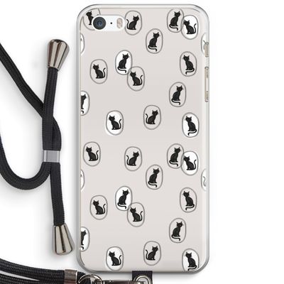 Miauw: iPhone 5 / 5S / SE Transparant Hoesje met koord