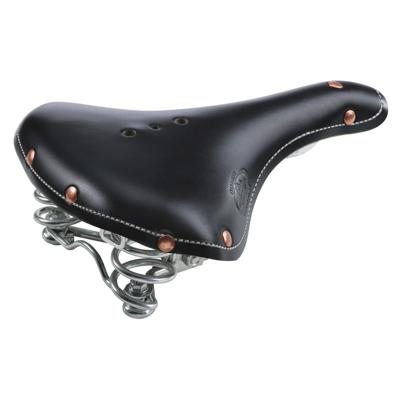 Selle Monte Grappa Monte grappa zadel m/veer old frontiers classic leer zwart