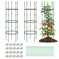 Set van 3 Obelisk Tuinprieeltjes voor Planten Verstelbare Metalen Steun voor Klimplanten met Clips (50 x 154 cm)