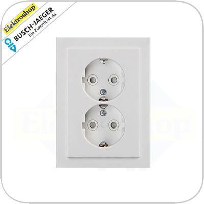 BJ dubbel stopcontact RA 302EUJT-84 studio wit kinderveilig