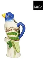 Mica Decorations vaas dolomiet paapegaai 12x9x23.5cm blauw