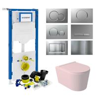 Geberit UP320 Toiletset Set52 Wandcloset Salenzi Civita Mat Roze Sigma Drukplaat