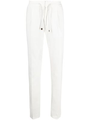 Brunello Cucinelli pantalon à taille à lien de resserrage - Blanc