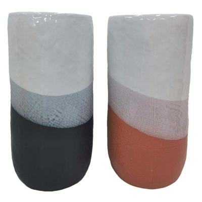 Vaas DKD Home Decor Tricolor 13 x 13 x 25 cm Dolomite (2 Stuks)