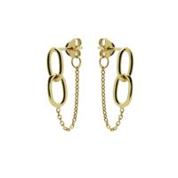 Karma Oorbellen Chain Double Round Square Goud