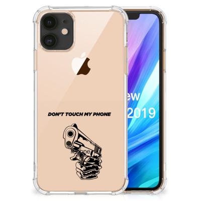 Apple iPhone 11 Anti Shock Case Gun Don't Touch My Phone Apple iPhone 11 Anti Shock Case Gun Don't Touch My Phone