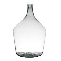 Hakbijl flesvaas van glas - transparant - B34 x H50 cm - Bloemen/takken vaas   - - thumbnail