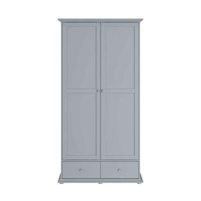 Leen Bakker - Kledingkast Margaux - 202x104x53 Cm - Spaanplaat - Grijs