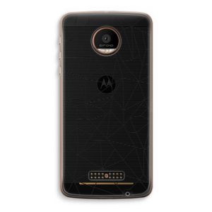 Geometrische lijnen zwart: Motorola Moto Z Force Transparant Hoesje
